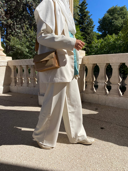 Veste tailleur oversize crème