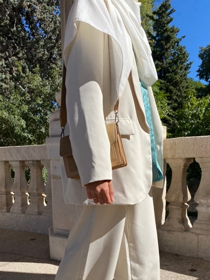 Veste tailleur oversize crème