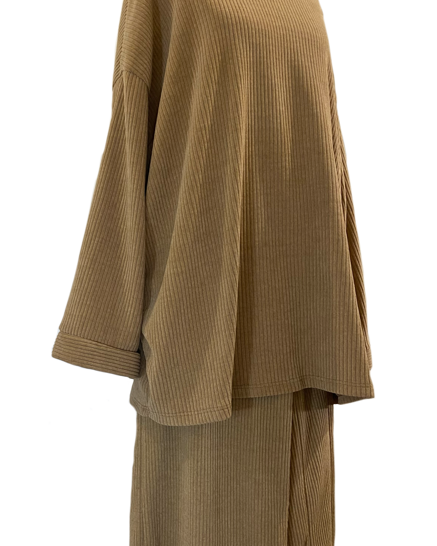 Ensemble pantalon côtelé ample
