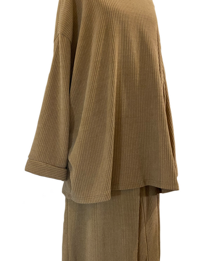 Ensemble pantalon côtelé ample
