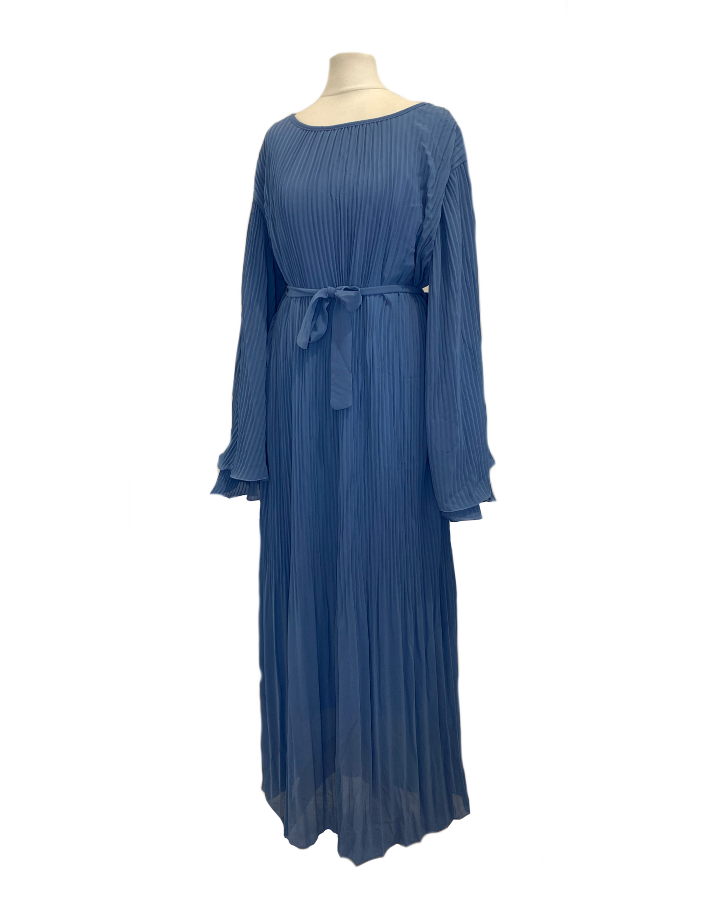 Abaya plissée bleu