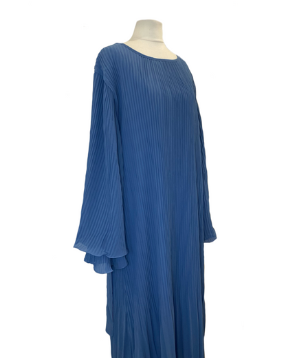 Abaya plissée bleu