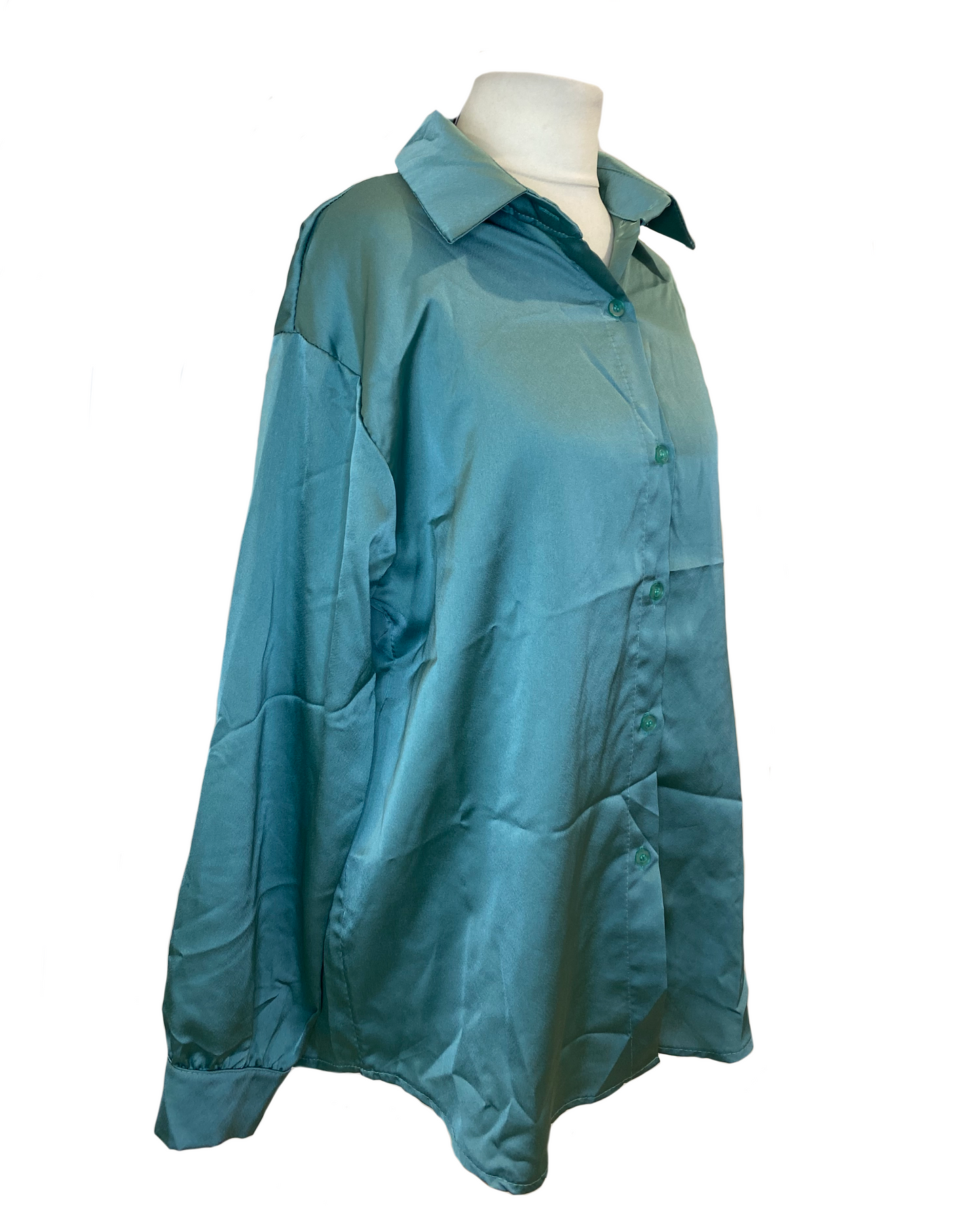 Chemise satinée bleu