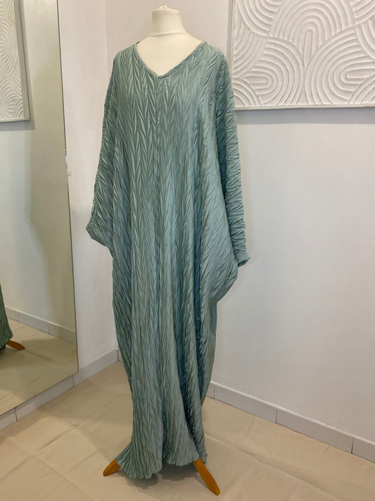 Abaya papillon vert d'eau