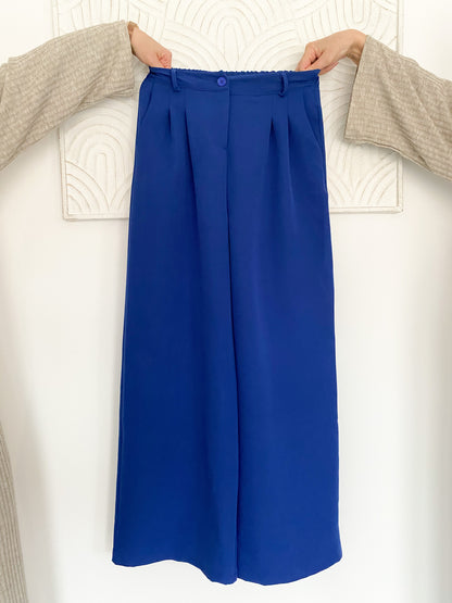 Pantalon tailleur bleu roi