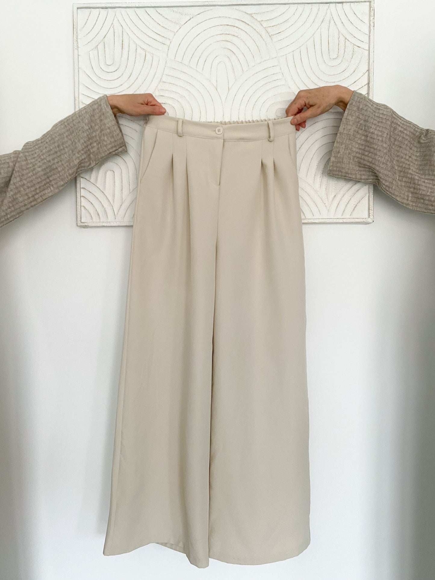 Pantalon tailleur crème